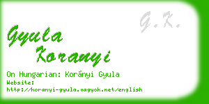gyula koranyi business card
